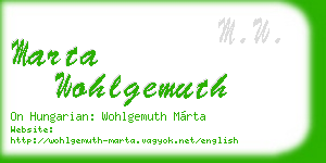 marta wohlgemuth business card